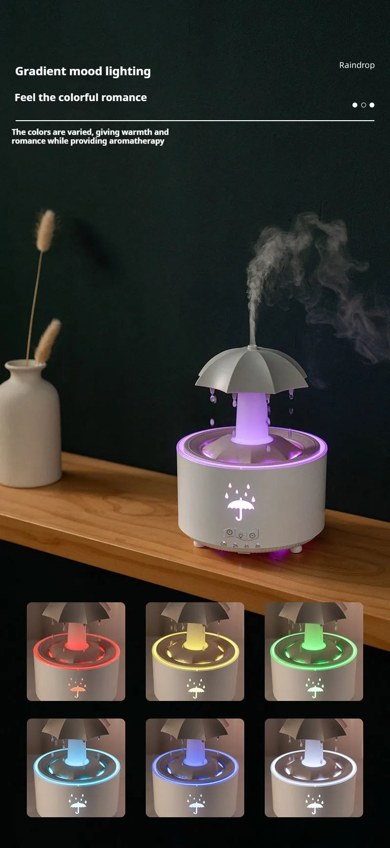 Rotating Water Drop Umbrella Humidifier