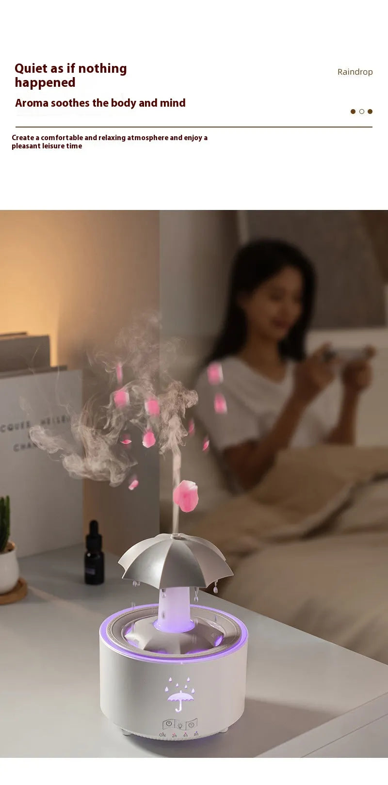 Rotating Water Drop Umbrella Humidifier